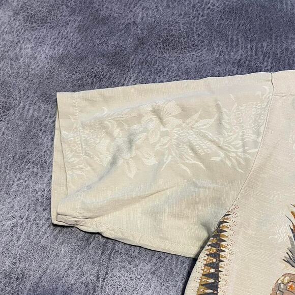 Bohio embroidered linen polo top - Picture 2 of 7